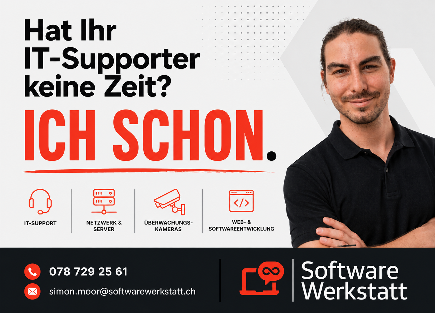 Inserat der Software Werkstatt mit IT-Support Angebot